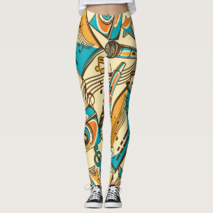 Muziekpatroon Leggings