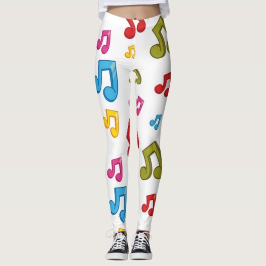 Muziekpatroon Leggings (Voorkant)