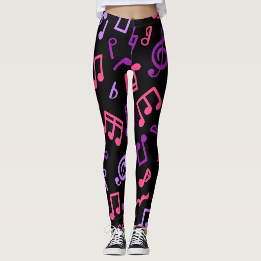 Muziekpatroon Leggings (Voorkant)