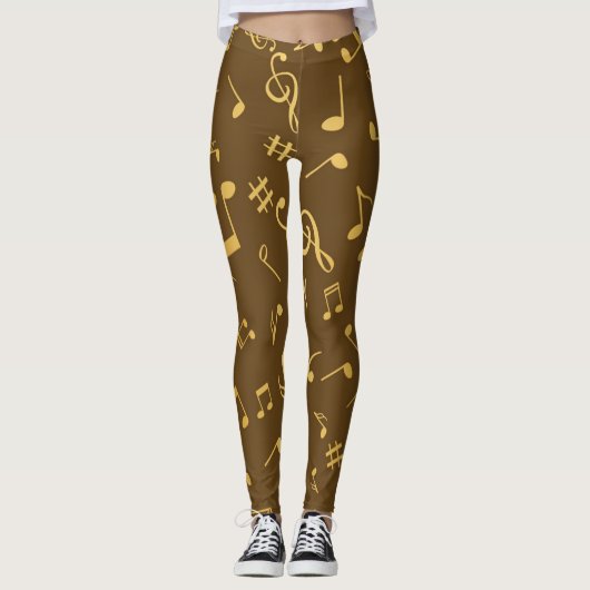 Muziekpatroon Leggings (Voorkant)