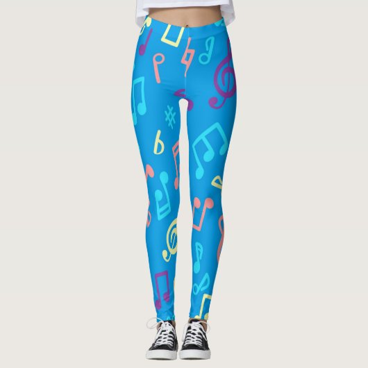 Muziekpatroon Leggings (Voorkant)