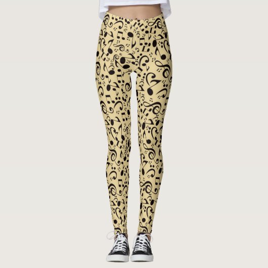 Muziekpatroon Leggings (Voorkant)
