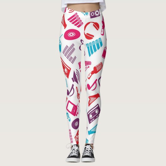 Muziekpatroon Leggings (Voorkant)