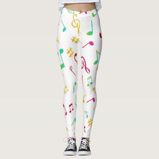 Muziekpatroon Leggings (Voorkant)