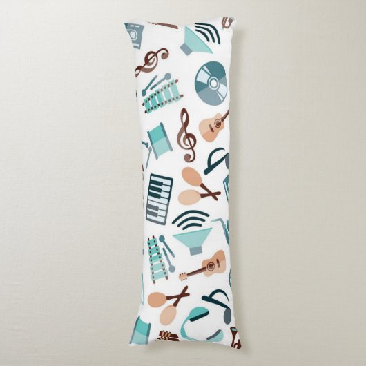 Muziekpatroon Lichaamskussen (Voorkant Verticaal)