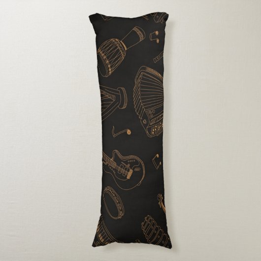 Muziekpatroon Lichaamskussen (Voorkant Verticaal)