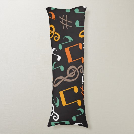 Muziekpatroon Lichaamskussen (Voorkant Verticaal)