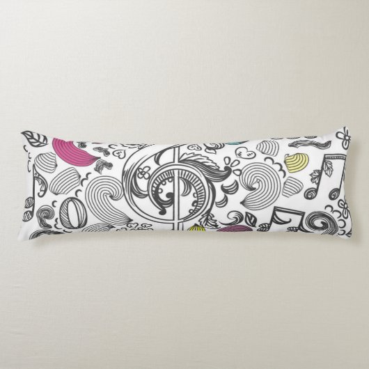 Muziekpatroon Lichaamskussen (Voorkant)