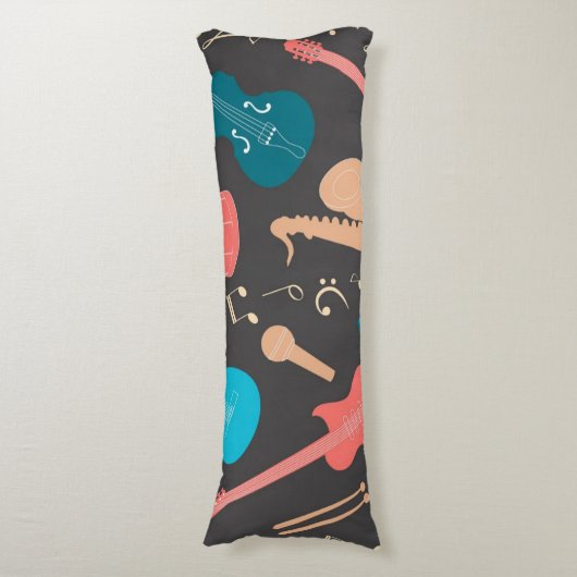 Muziekpatroon Lichaamskussen (Voorkant Verticaal)
