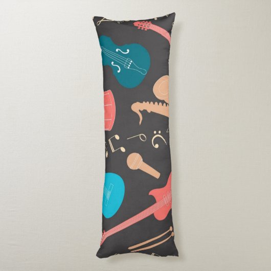 Muziekpatroon Lichaamskussen (Achterkant (Verticaal))