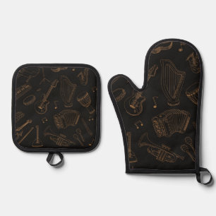 Muziekpatroon Ovenwant & Pannenlap Set