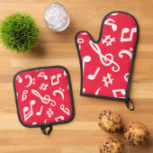Muziekpatroon Ovenwant & Pannenlap Set (Top down)