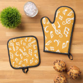 Muziekpatroon Ovenwant & Pannenlap Set (Top down)