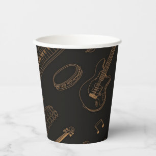 Muziekpatroon Papieren Bekers