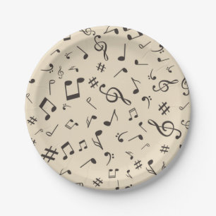 Muziekpatroon Papieren Bordje