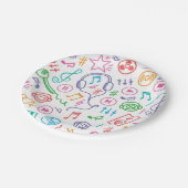 Muziekpatroon Papieren Bordje (Gekanteld)