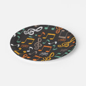 Muziekpatroon Papieren Bordje (Gekanteld)
