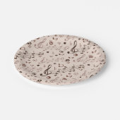 Muziekpatroon Papieren Bordje (Gekanteld)