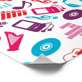 Muziekpatroon Poster (Hoek)