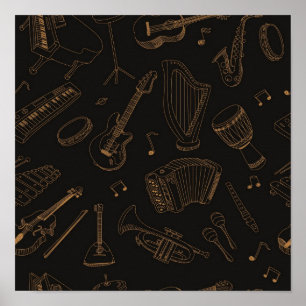 Muziekpatroon Poster
