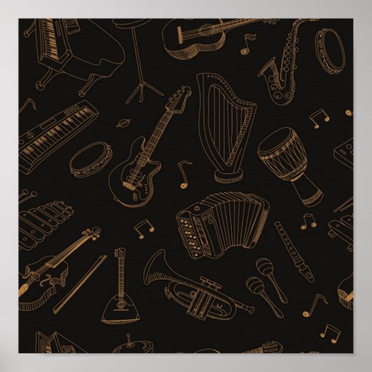 Muziekpatroon Poster (Voorkant)