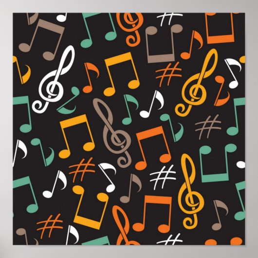Muziekpatroon Poster (Voorkant)
