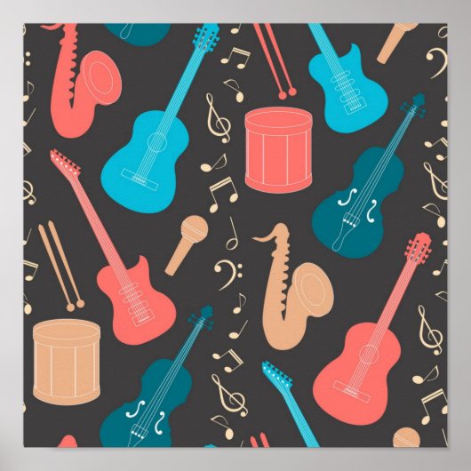 Muziekpatroon Poster (Voorkant)