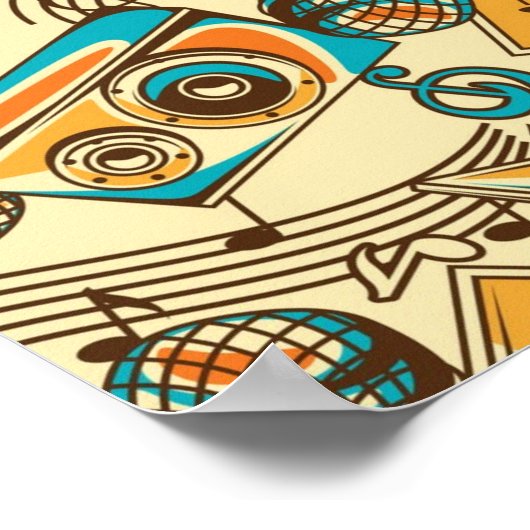 Muziekpatroon Poster (Hoek)