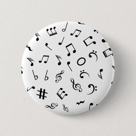 Muziekpatroon Ronde Button 5,7 Cm (Voorkant)