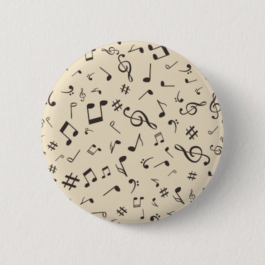 Muziekpatroon Ronde Button 5,7 Cm (Voorkant)