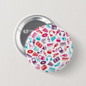 Muziekpatroon Ronde Button 5,7 Cm (Voorkant /achterkant)