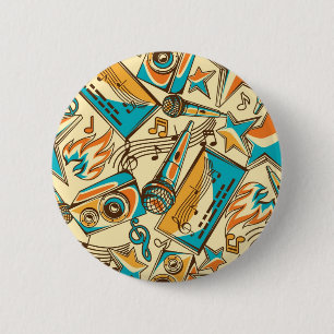 Muziekpatroon Ronde Button 5,7 Cm