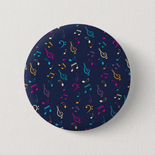 Muziekpatroon Ronde Button 5,7 Cm (Voorkant)