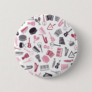 Muziekpatroon Ronde Button 5,7 Cm