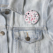 Muziekpatroon Ronde Button 5,7 Cm (In situ)