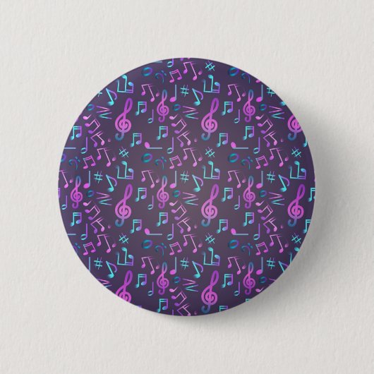 Muziekpatroon Ronde Button 5,7 Cm (Voorkant)