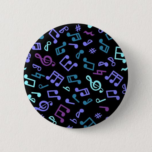 Muziekpatroon Ronde Button 5,7 Cm (Voorkant)