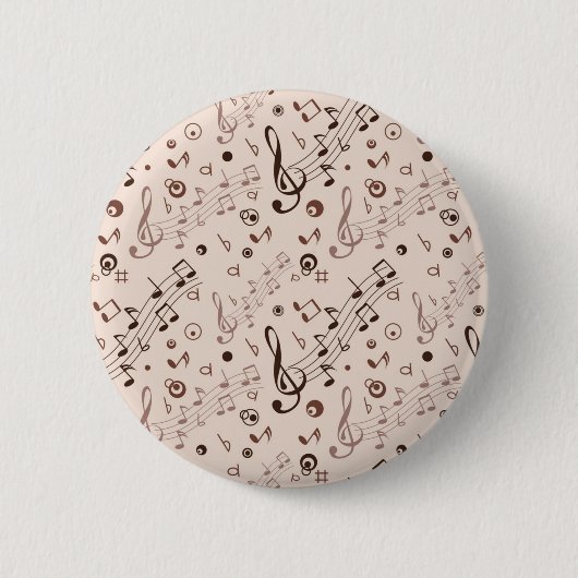 Muziekpatroon Ronde Button 5,7 Cm (Voorkant)