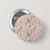 Muziekpatroon Ronde Button 5,7 Cm (Voorkant /achterkant)