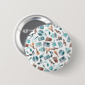 Muziekpatroon Ronde Button 5,7 Cm (Voorkant /achterkant)
