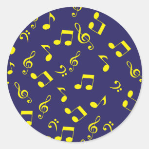 Muziekpatroon Ronde Sticker