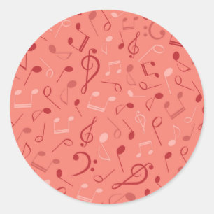 Muziekpatroon Ronde Sticker