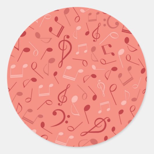 Muziekpatroon Ronde Sticker (Voorkant)