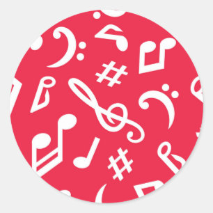 Muziekpatroon Ronde Sticker