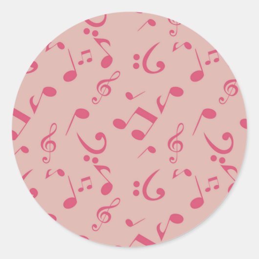 Muziekpatroon Ronde Sticker (Voorkant)