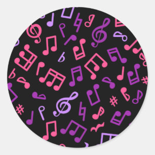 Muziekpatroon Ronde Sticker