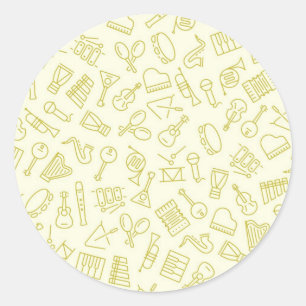 Muziekpatroon Ronde Sticker