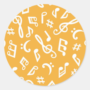 Muziekpatroon Ronde Sticker