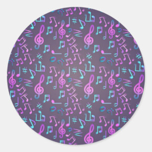 Muziekpatroon Ronde Sticker