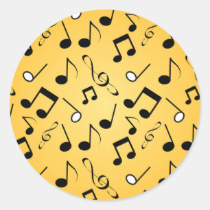 Muziekpatroon Ronde Sticker